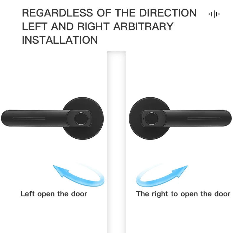 BBDHOME Zinc Alloy Sensitive Hotel Office Electronic Keyless Smart Fingerprint Door Lock with Memory Card for Wood Door