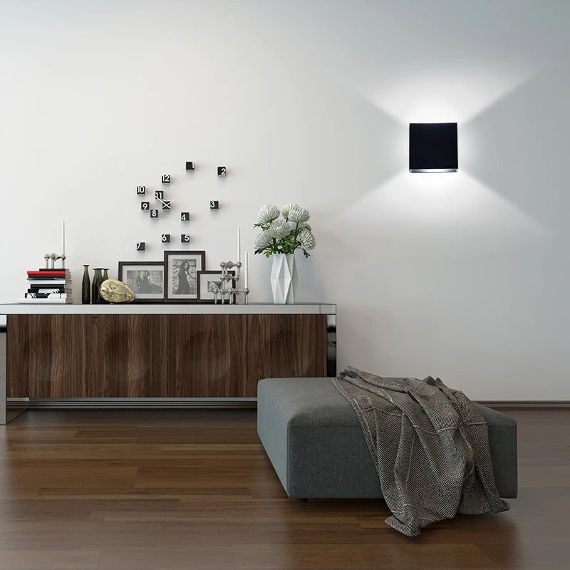 6W Wall Lamp Living Room LED Luminaire Aisle Wall Sconce Bedroom LED Wall Lights White/Black Color