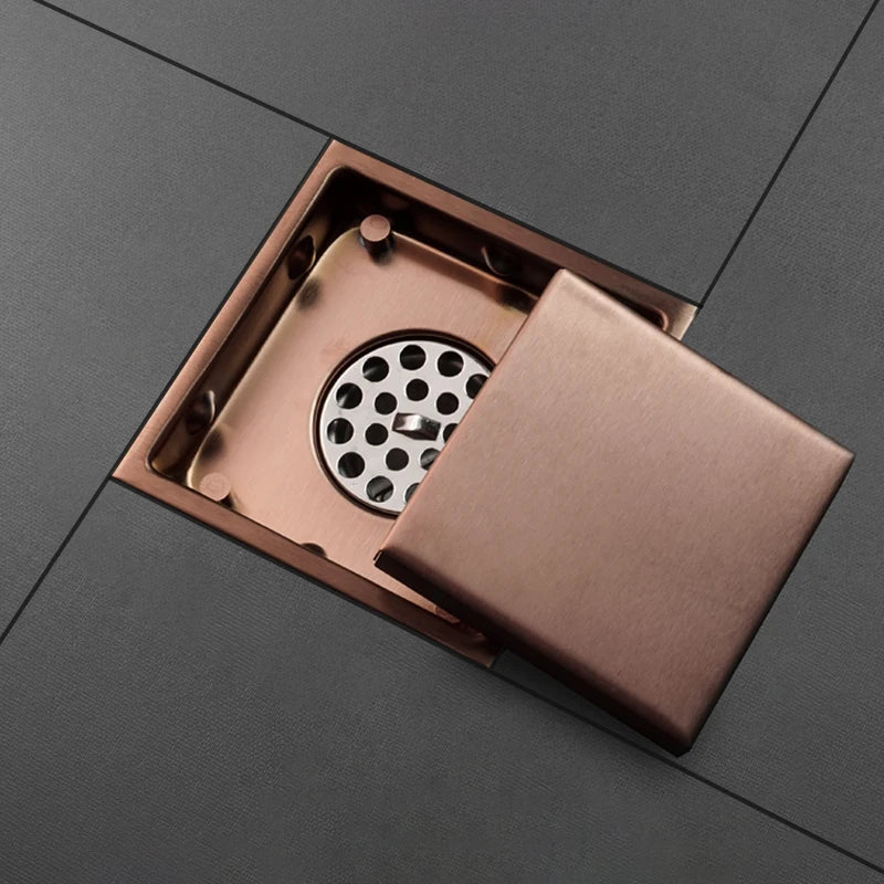Bathroom Balcony Kitchen Stainless Steel Square Floor Drain Shower Drainers Multi-Color Style Invisible Tile Insert Floor Drains