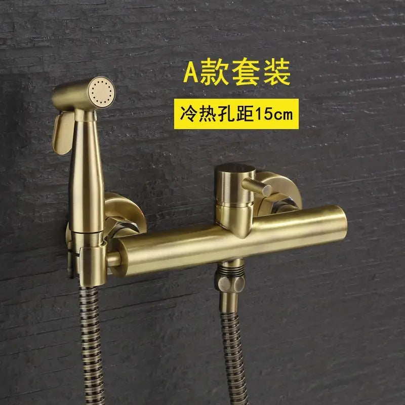 Modern Design Toilet Wall Mount Bidet Sprayer System Stainless Steel Eco-Friendly Hand Held Spray Shattaf Set with Hose