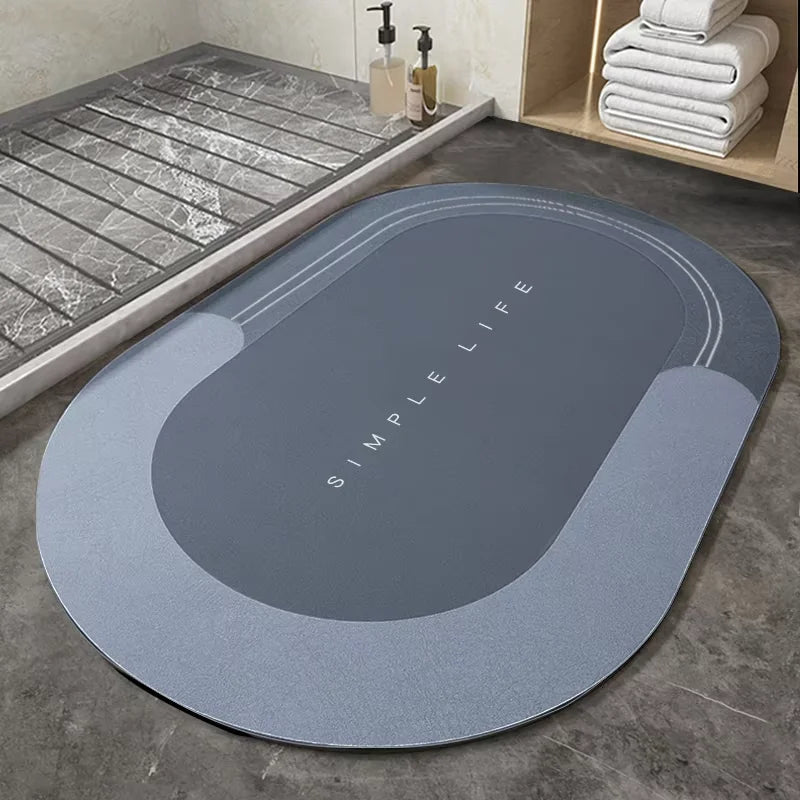 Quick Drying Soft Diatomite Bath Mat Super Absorbent Non-Slip Bathroom Floor Mat for Shower Toilet Entrance