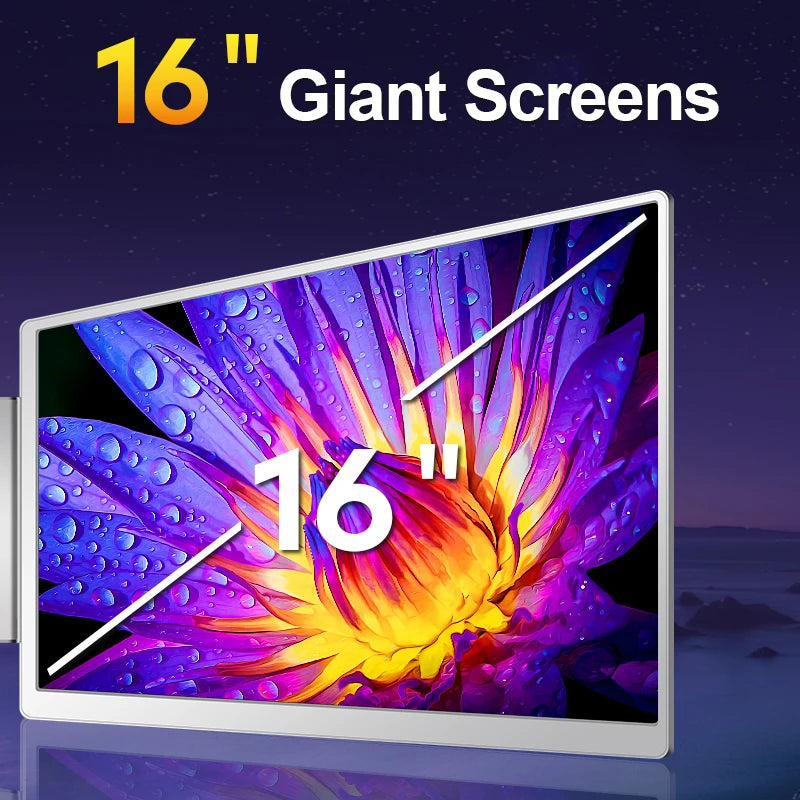 New Product Ideas 2026 Technology Double Slided 16 Inch 2.5k Lcd Screen Portable Laptop Triple Monitor Extender
