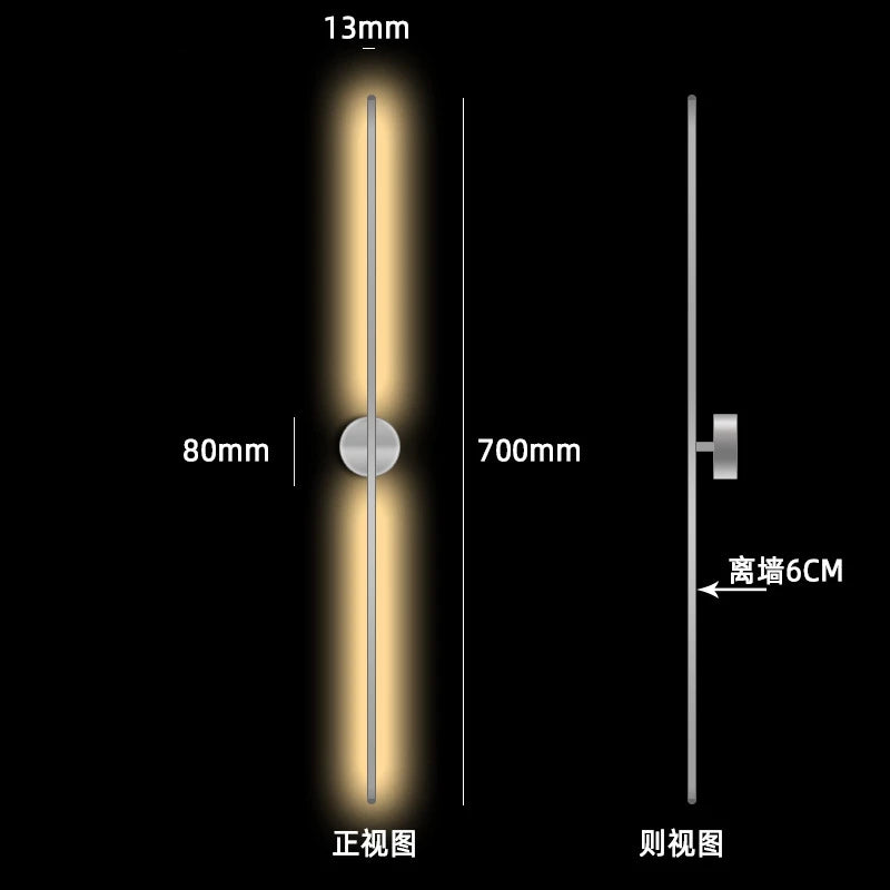 Modern Simple Line Wall Lamps Nordic Living Room Luxury Wall Decor Led Wall Light Creative Aisle Rotating Lam Wall Sconce Lights