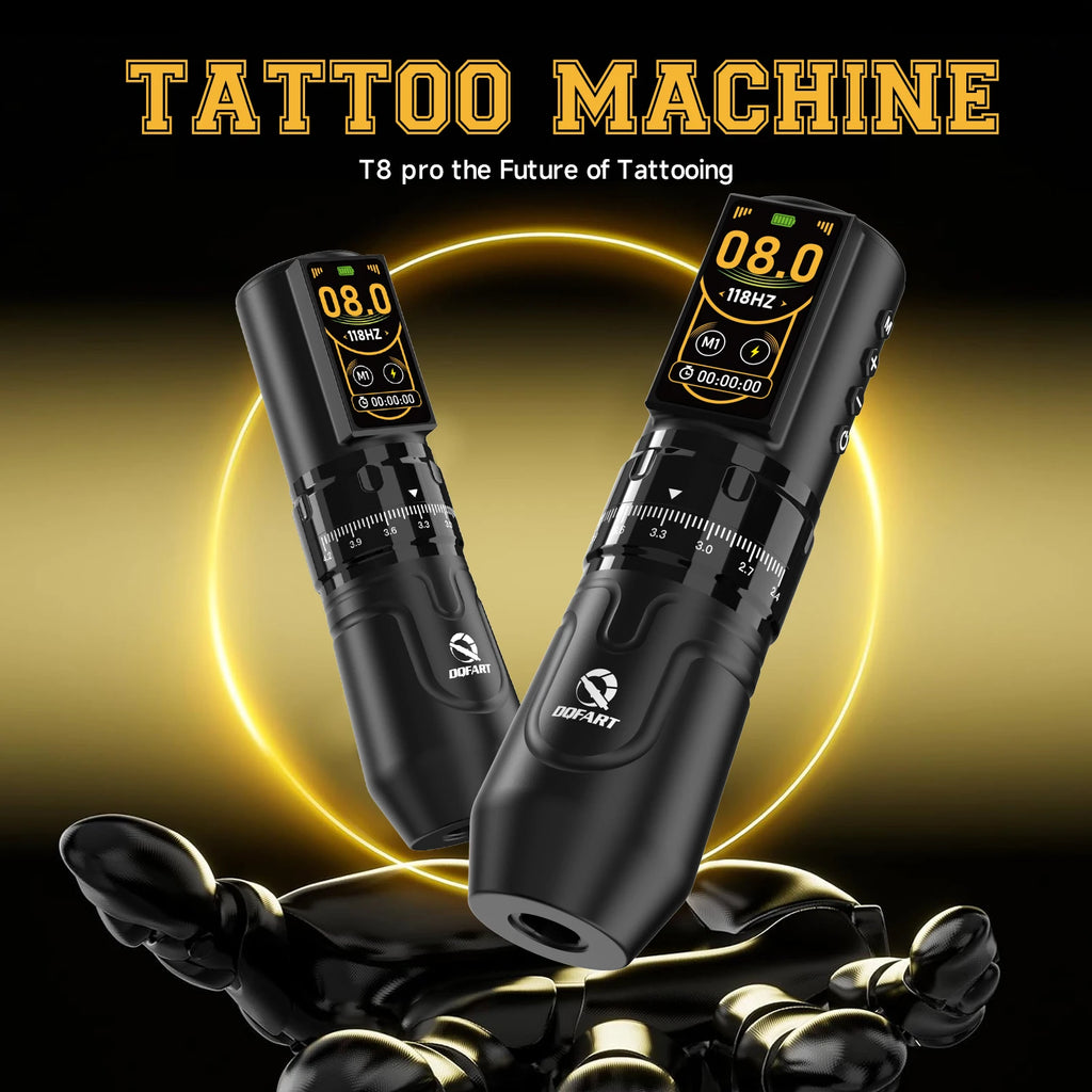 Wireless Tattoo Machine Kit, 1.47" Color Screen, Adjustable Tattoo Pen Kit, Exclusive for Tattoo Studios, Customizable Logo.