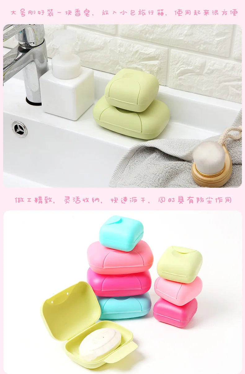 Plastic Travel Soap Box Dish Plate Case Case Holder Container Wash Shower Home Shower Bathroom Sealed Soap Case