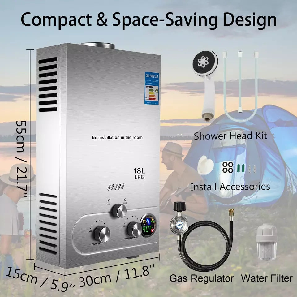 VEVOR 2021 on Sale 18L 36KW Gas Water Heater  Instant Water Heater Shower