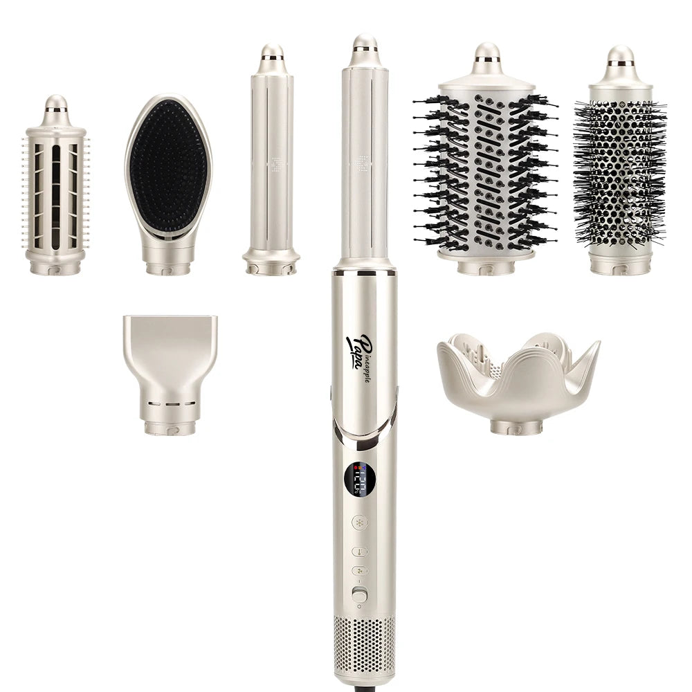 8 in 1 Premium Quality Hair Dryer Multi Styler Auot Hair Curler Hot Air Brush 110000Rpm Blow Dryer Volumizer Set