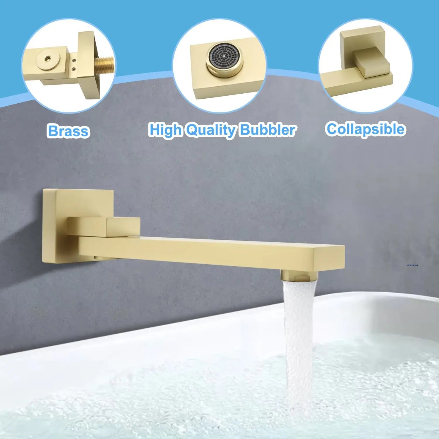 Brushed Gold Concealed Shower Mixer Set 16 Inch Ceiling Mounted Rain Shower System Rainfall Stainless Steel Shower Head