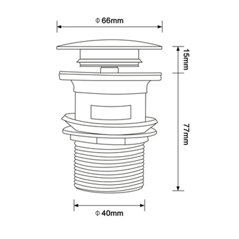 Bathroom Basin Gunmetal Pop-Up Drain Waste Stopper Sink Accessories Solid Support Round Bathtub Brass Flush Drain