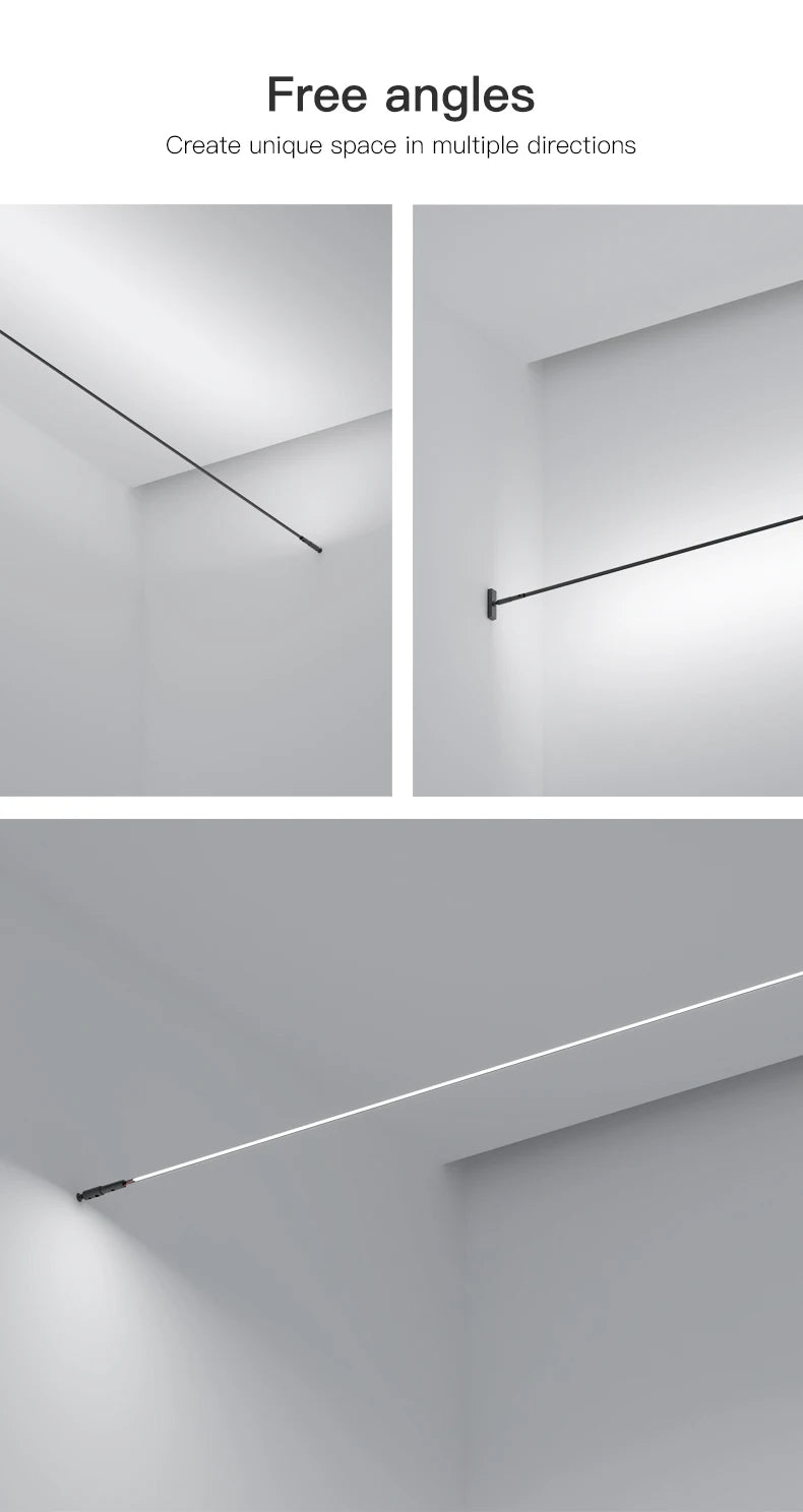 Skyline Linear Wall Lamp Strip Family Decoration Black White Steel Bar Villa Aisle DIY Length LED Ceiling Light Cutting Sconce