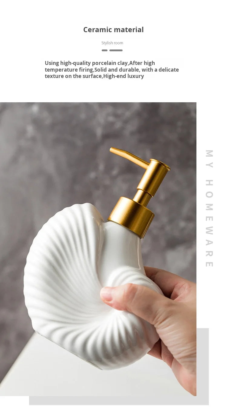 Minimalist Nordic Style Ceramic Dispensing Bottle for Hand Soap Shower Gel or Shampoo Hotel Bathroom Set Supplies