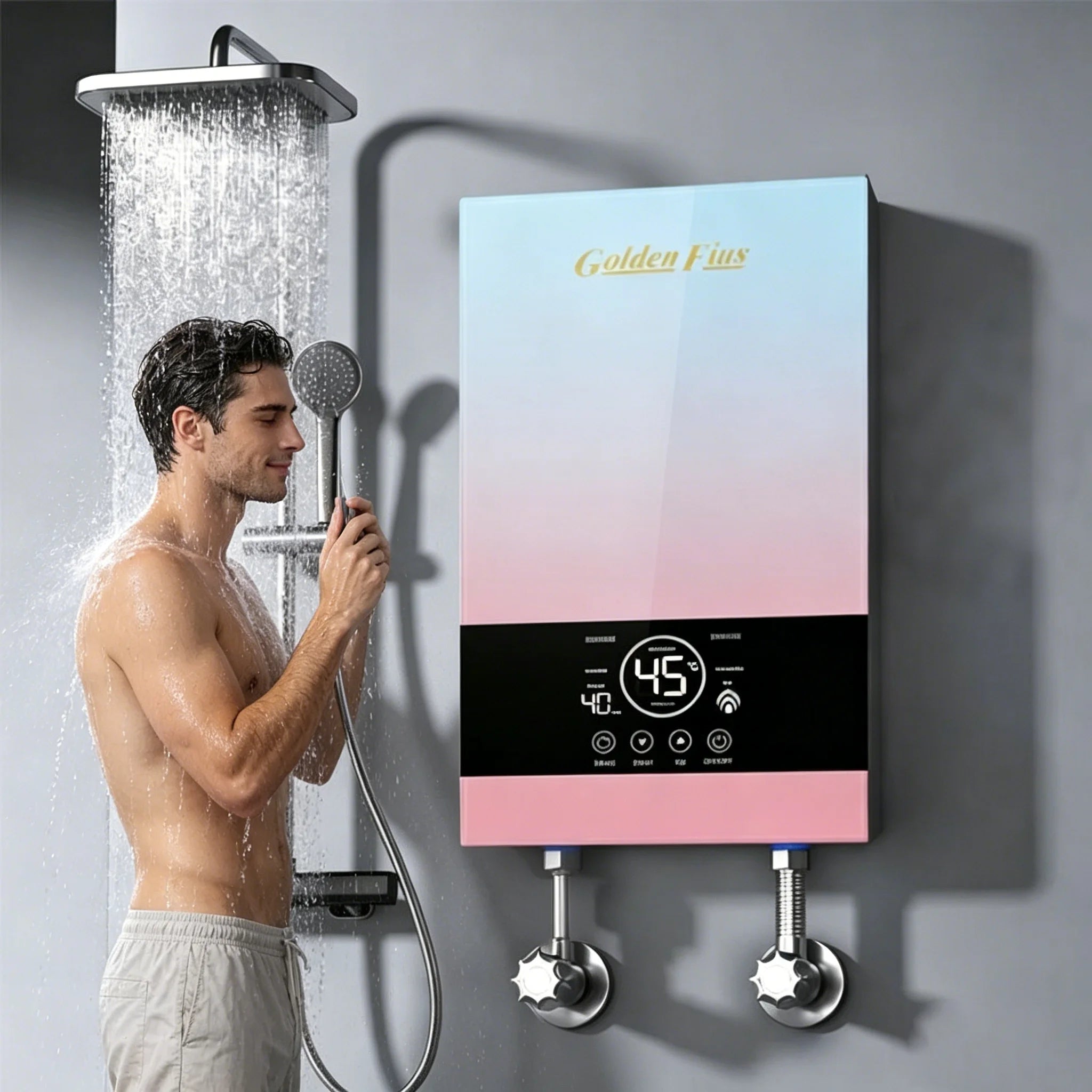 Small Home Bathroom Smart Thermostatic 8500W Electric Instant Tankless Water Heater for Hot Water Shower