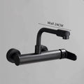Brass Black Kitchen Faucets 360 Rotate Dual Hole Wall Mounted Silver Bathroom Faucet Cold Hot Water Folding Crane Sink Mixer Tap