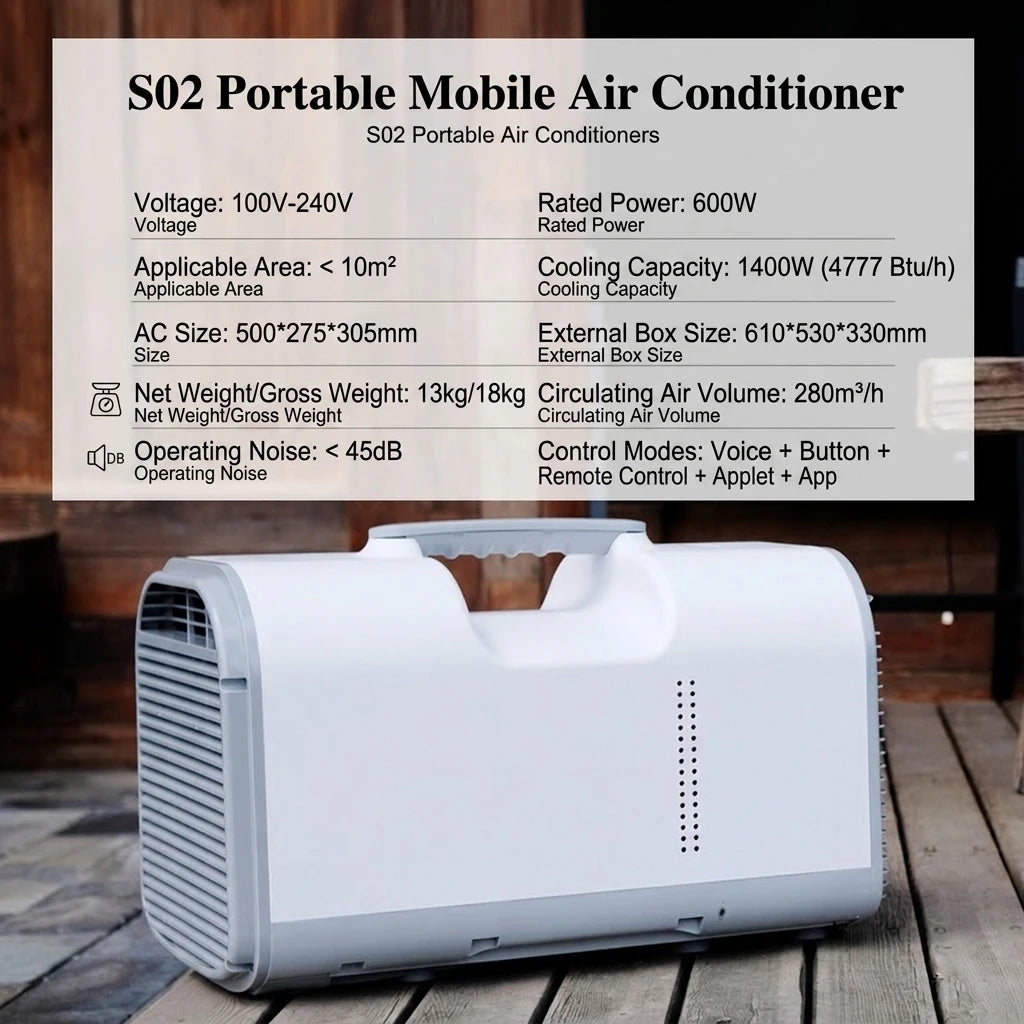 12v/24v Outdoor Portable No Installation Required Air Conditioner Compressor for Home Camping Pet Cooling Travel