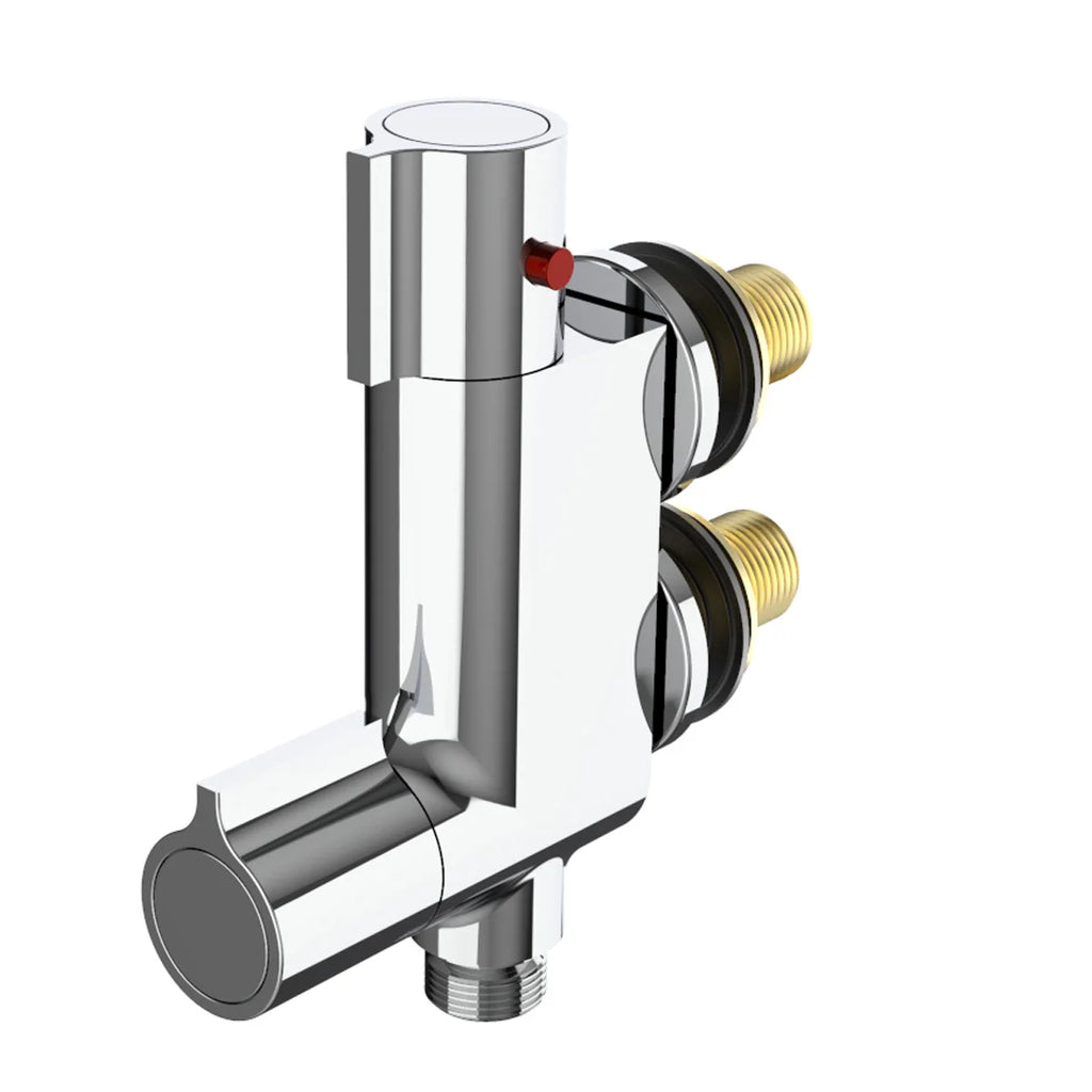 Modern Thermostatic Bath Shower Mixer Taps NBYT-65206 Bathroom Thermostatic Faucet Dual Handle Square Rain Spray Graphic Chrome
