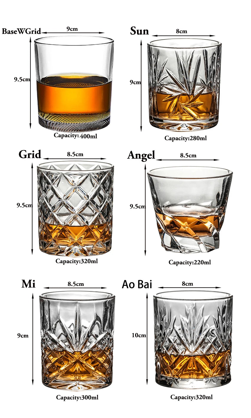 Whiskey Glasses,Scotch Glasses,Old Fashioned Whiskey Glasses/Perfect Gift for Scotch Lovers/Style Glassware for Bourbon/Rum
