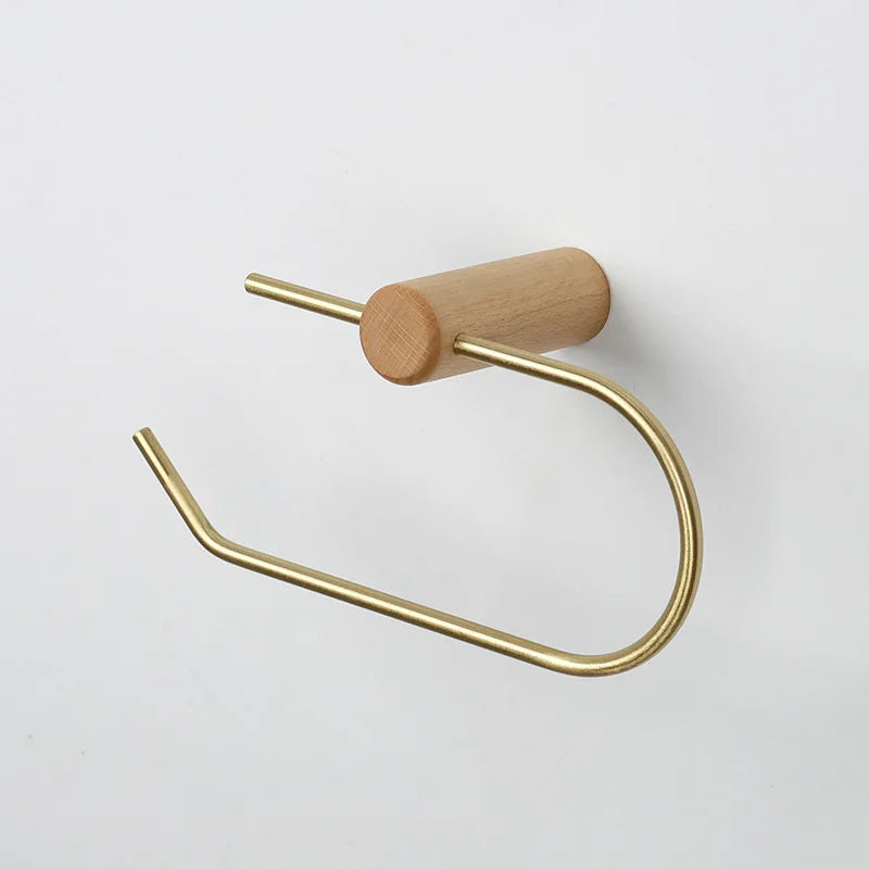Bathroom Toilet Paper Holder, Wall Mount Tissue Roll Hanger, Bathroom Accessories, Wall Paper, Porta Papel Higienico Wood Copper