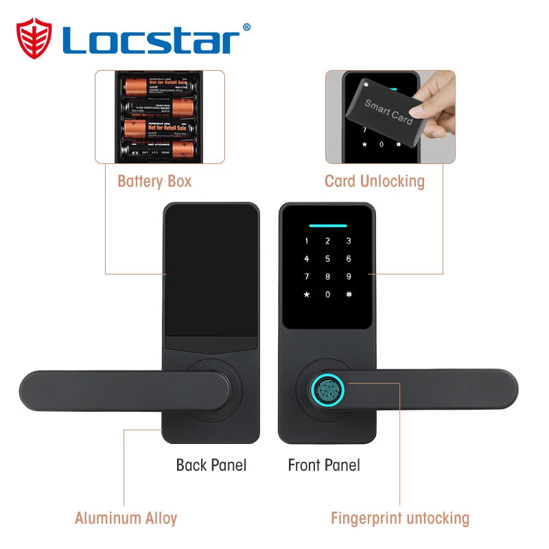 Office Keyless Entry Smart Door Lock TTLOCK Digital Keypad Password Smart Deadbolt Locks Fingerprint Card Code App Door Lock