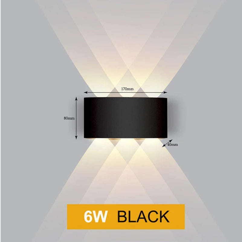 Nordic Wall Lamp Led Aluminum Outdoor Indoor Ip65 Up Down White Black Modern For Home Stairs Bedroom Bedside Bathroom Light