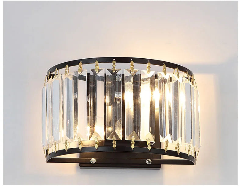 Modern Light Luxury Crystal Wall Lamp Bedroom Bedside Simple Atmosphere Living Room Background Minimalist Room Lighting
