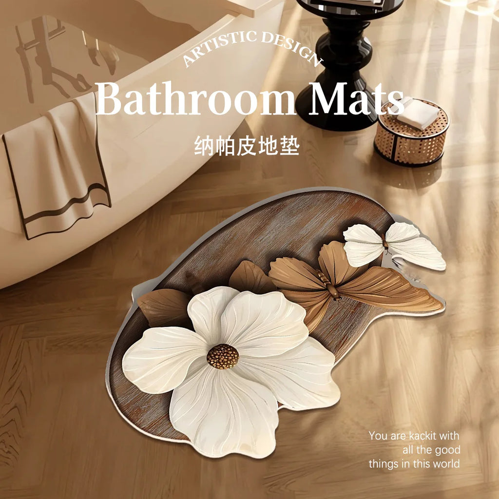 Water Aabsorbent Small Bathroom Rug Decor Floor Carpet Indoor Shower Mat  Mats for Bathroom Non Slip butterfly Bathroom Rugs