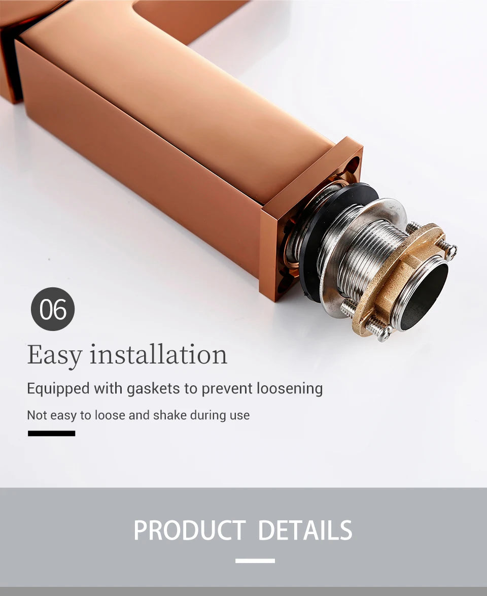 Bagnolux Rose Gold Single Hole Deck Mounted Brass A Handle Cold Hot Mixer Sink Tap Basin Water Tapware Bathroom Faucet