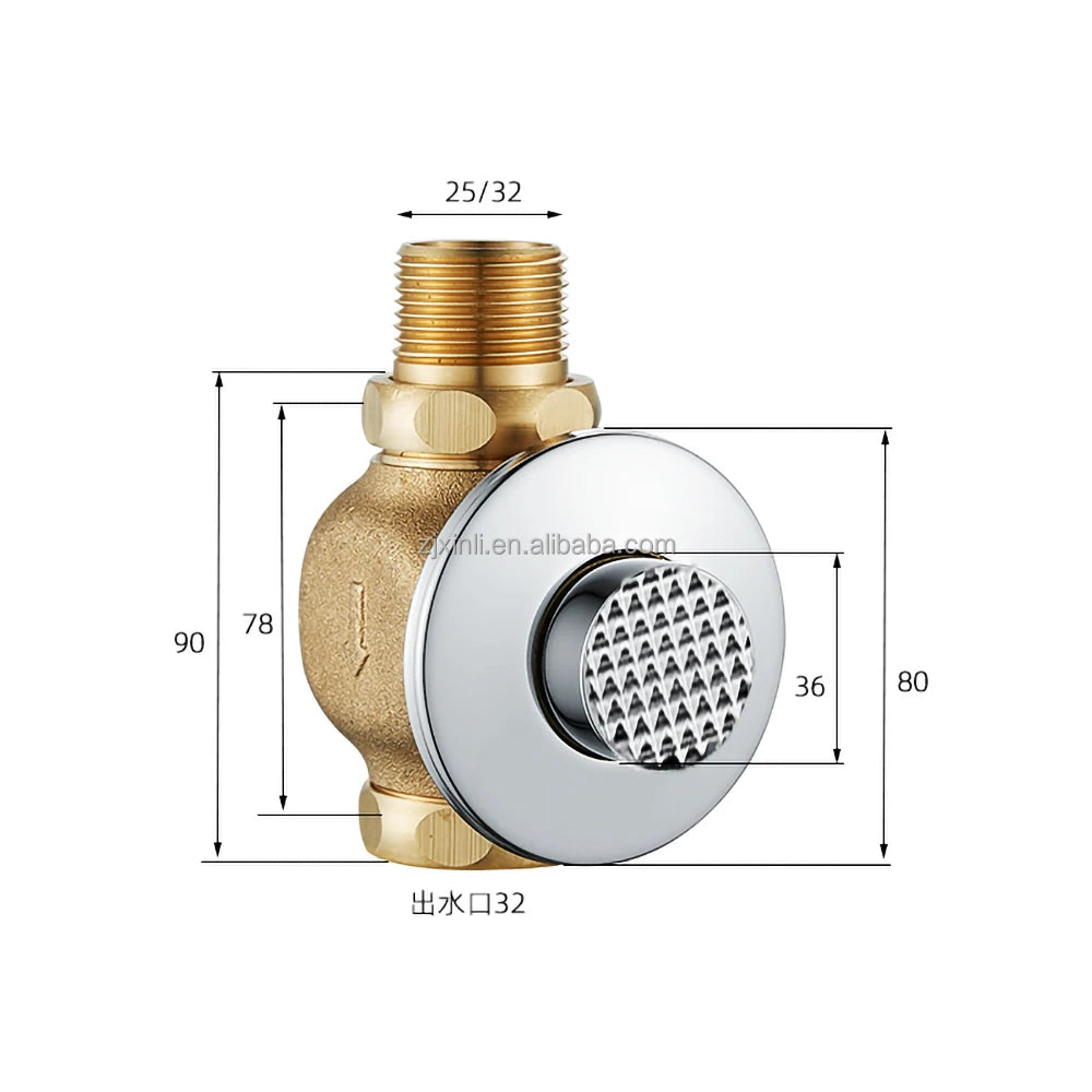 X10224ABSCR Brass Material Conceal Mounted of Self Closing Time Delay Pedal Toilet Flush Valve