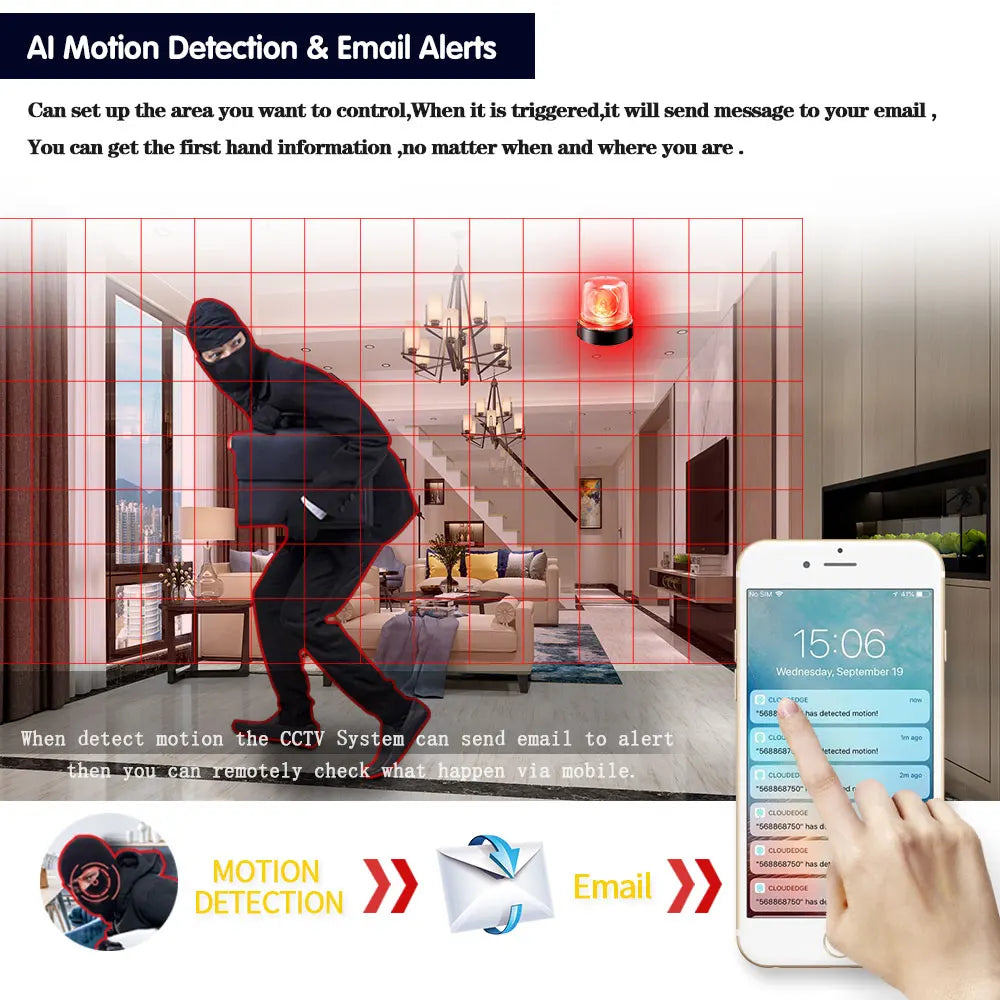 AHD Camera HD 4K 8MP Surveillance Camera CCTV Bullet Outdoor Home Video Surveillance Camera Face Detection Color Night Vision