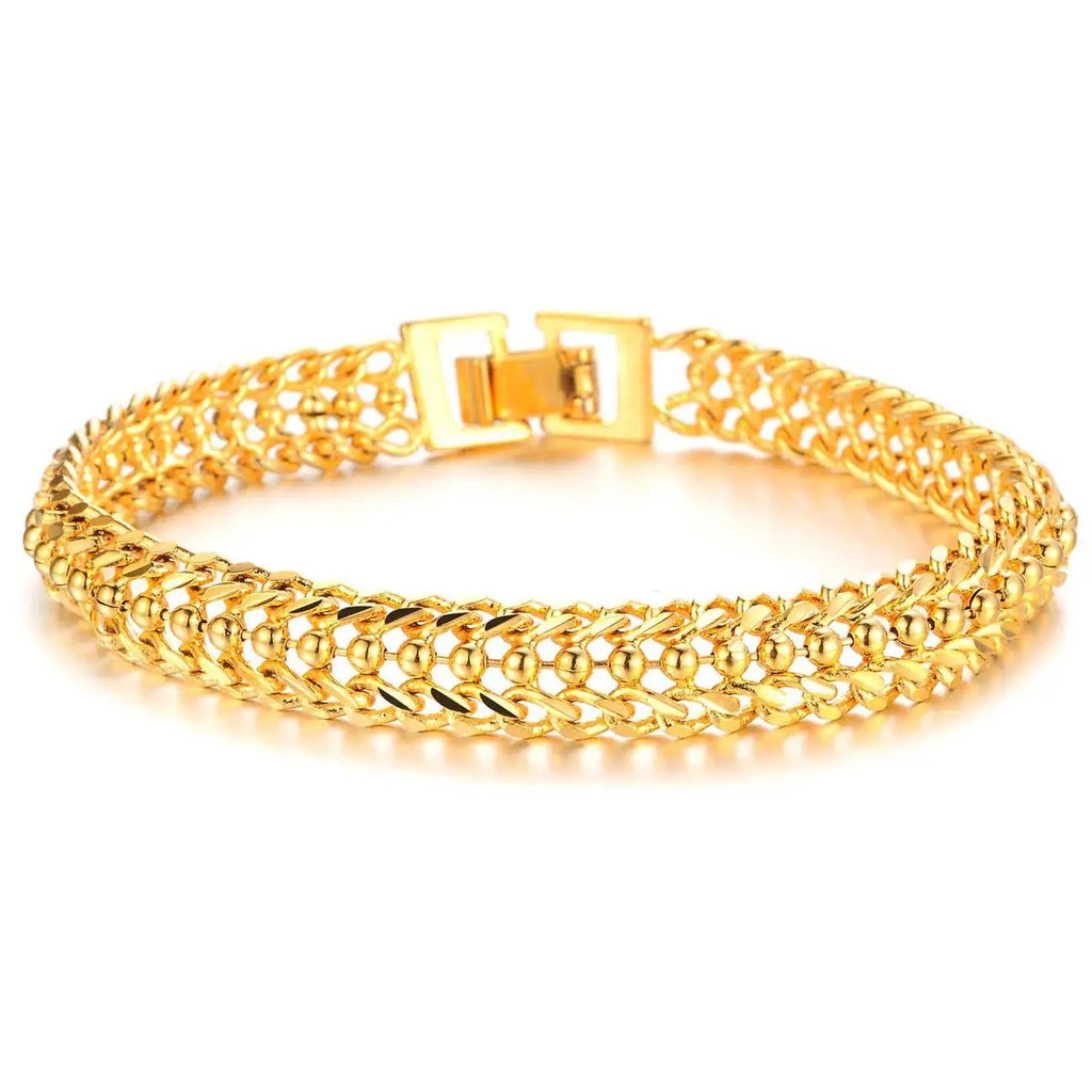 Fashion Valentine's Day Creative Gift Copper Gold Plated Lady Gold Bracelet  for Women Men Jewelry