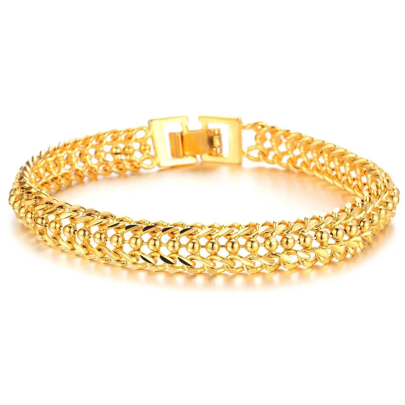 Fashion Valentine's Day Creative Gift Copper Gold Plated Lady Gold Bracelet  for Women Men Jewelry