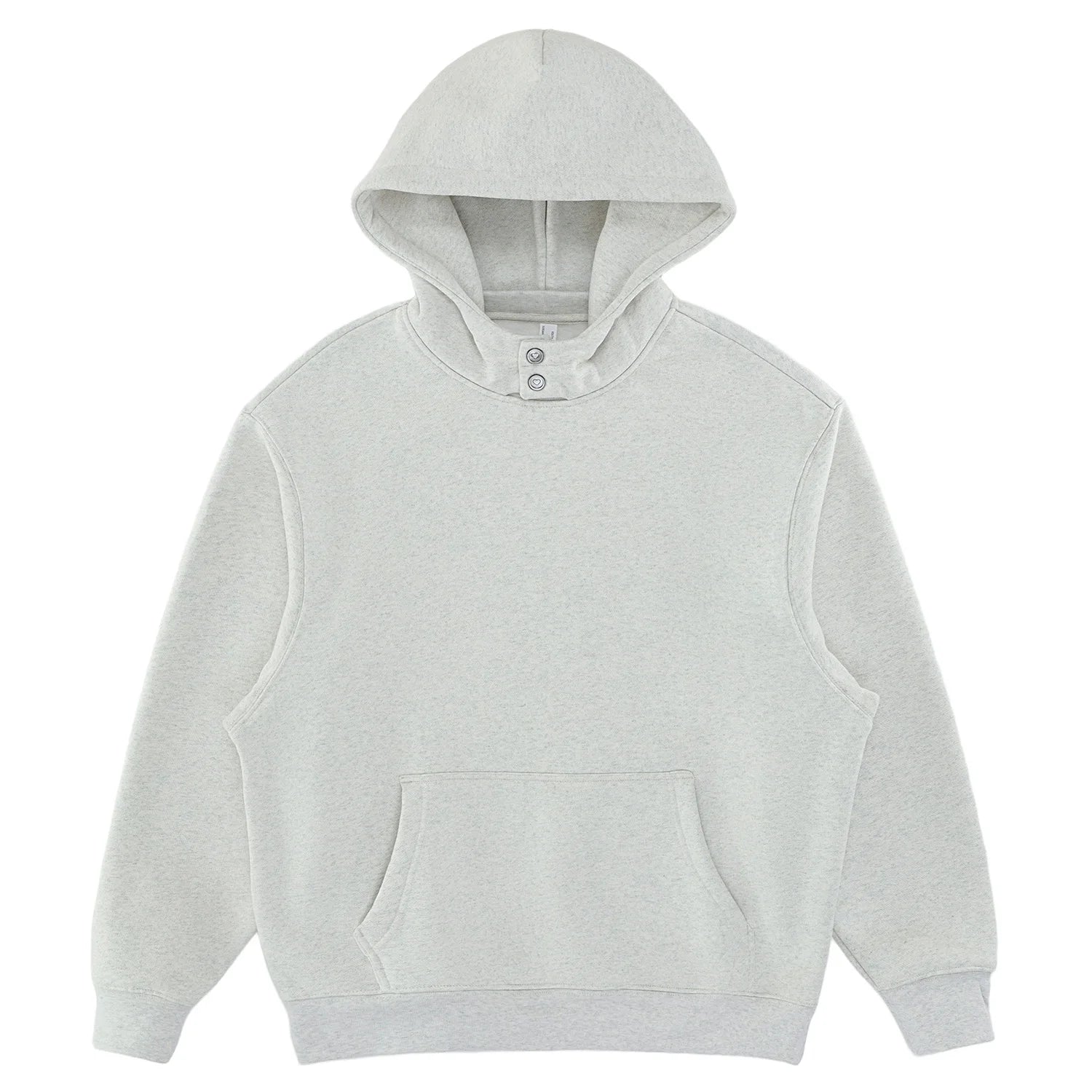 Minimalist Double Button Hood Drop Shoulder Cotton Blend Hooded Top Men's Custom Designer Oversized Hoodie
