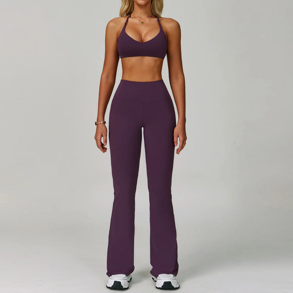 Backless Yoga Suit Halter Neck Tight Quick-drying Fitness Suit High-intensity Sports Suit Female