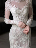 S1319Y 2026 High-end Lace  Elegant and Luxurious Bridal  Mermaid Style  Light Luxury Slimming Long-sleeved Wedding Dress