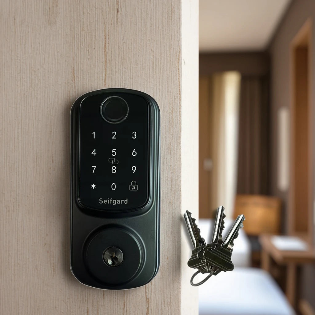 Smart Door Lock for Wood/Steel/Aluminum Doors Zinc Alloy 35-55mm Thickness with Password/Card/WiFi/ Unlock