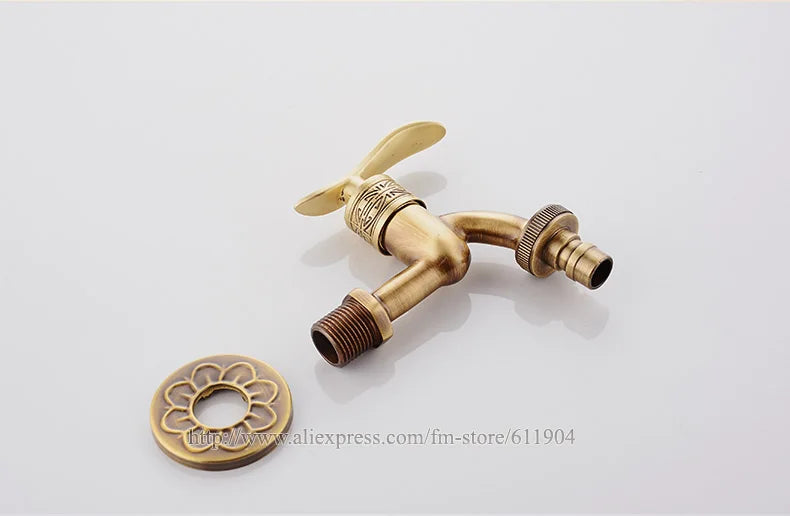 Antique Brass Bathroom Wall Mount Sink Basin Cold Water Faucet Tap G 1/2 Inch Outdoor Garden Hose Faucet Mop Sink tap TWL031