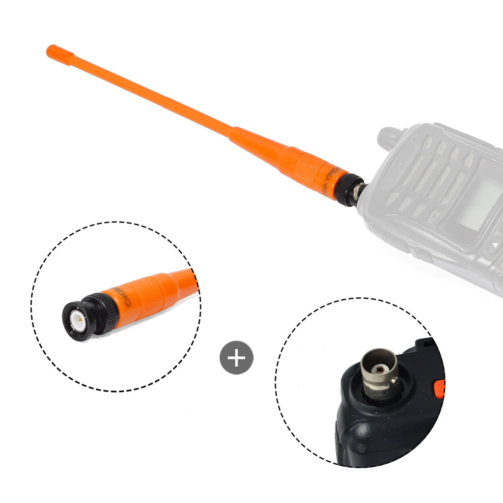 TWAYRDIO Dual Band Ham Flexible Whip Antenna BNC Connector, VHF UHF 144/430MHz Handheld Antenna with 20.5CM/8Inch Length