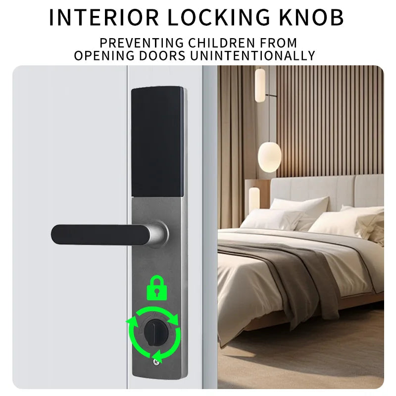 YAGU Stainless Steel Card Encoder Security Door Lock System for Wood and Brass Doors Hotel Lock Entry Security Locks for Doors