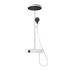 Luxury Four-Function Digital Display Shower Faucet Polished Round Style for Apartment and Hotel Massage and Jet Spray Pattern