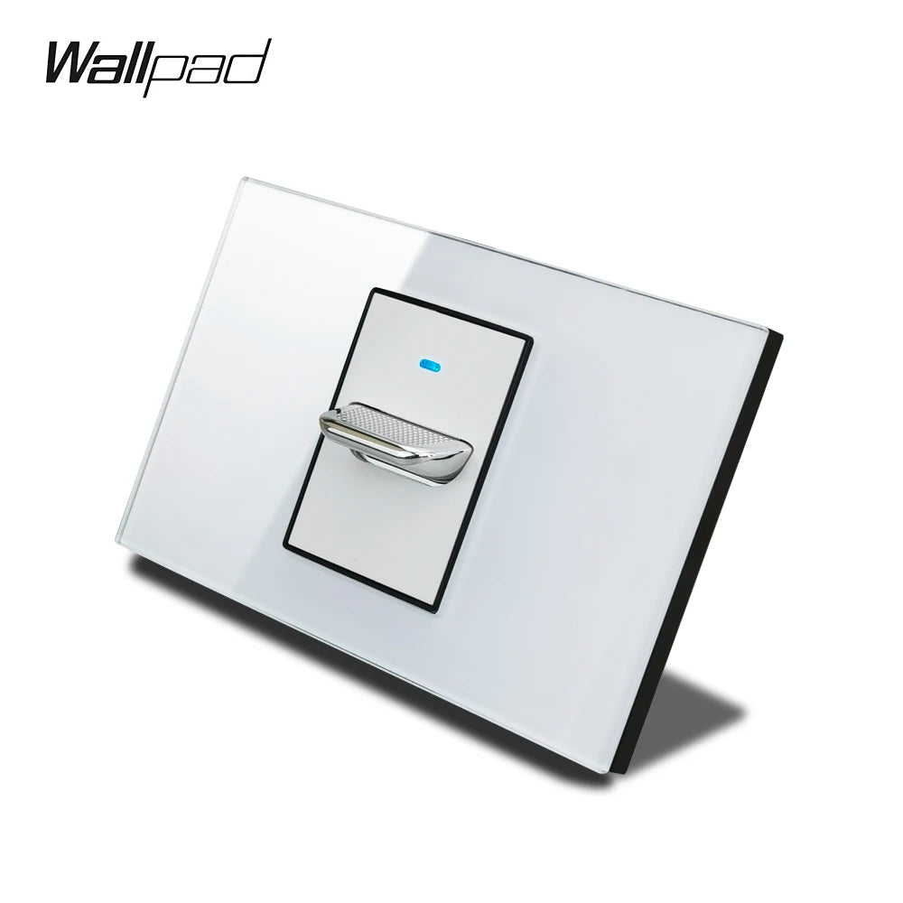 1 Gang AU US Toggle On Off On Wall Switch Wallpad L3 White Glass Panel 118*75mm 1 2 Way Smart home Switch Controller 3M