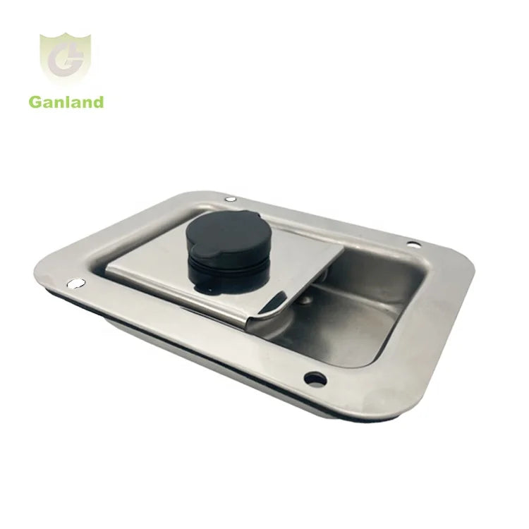 GL-12116  Length 119mm Weight 0.4kgs Polished 304 Stainless Steel Toolbox Latch Truck Door Lock Truck Paddle Handle Locks