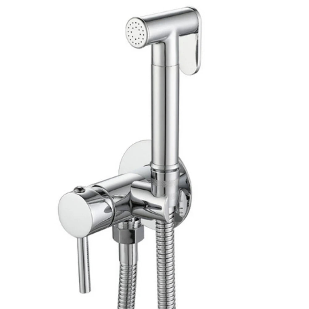 Brass Matt Black Round High Pressure Toilet Bidet Shower Head Sprayer Valve Faucet Set With 1.2m Hose Toilet Bidet Sprayer Set
