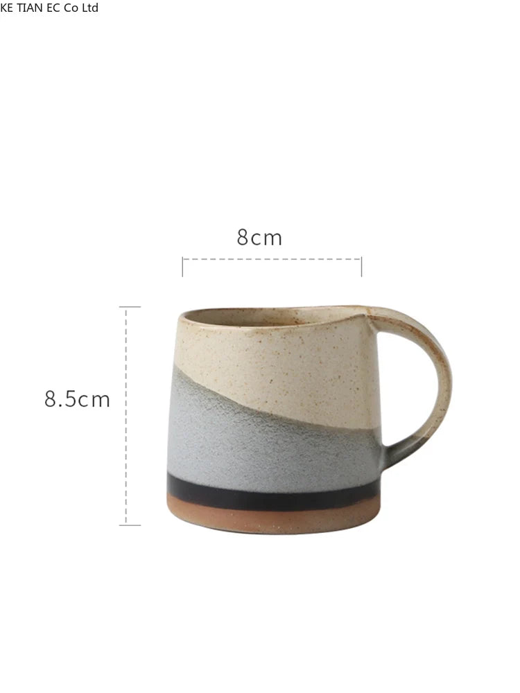 Japanese Retro Stoneware Coffee Cup Household Ceramic Hanging Ear Mug Cup English Afternoon Tea Tea Cup Breakfast Milk Mug Gift