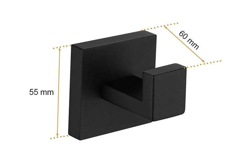 Matt Black Bathroom Hardware Set Kit Accessories Wall Shelf Towel Bar Rack Rail Robe Hanger Toilet Brush Roll Paper Holder Dish