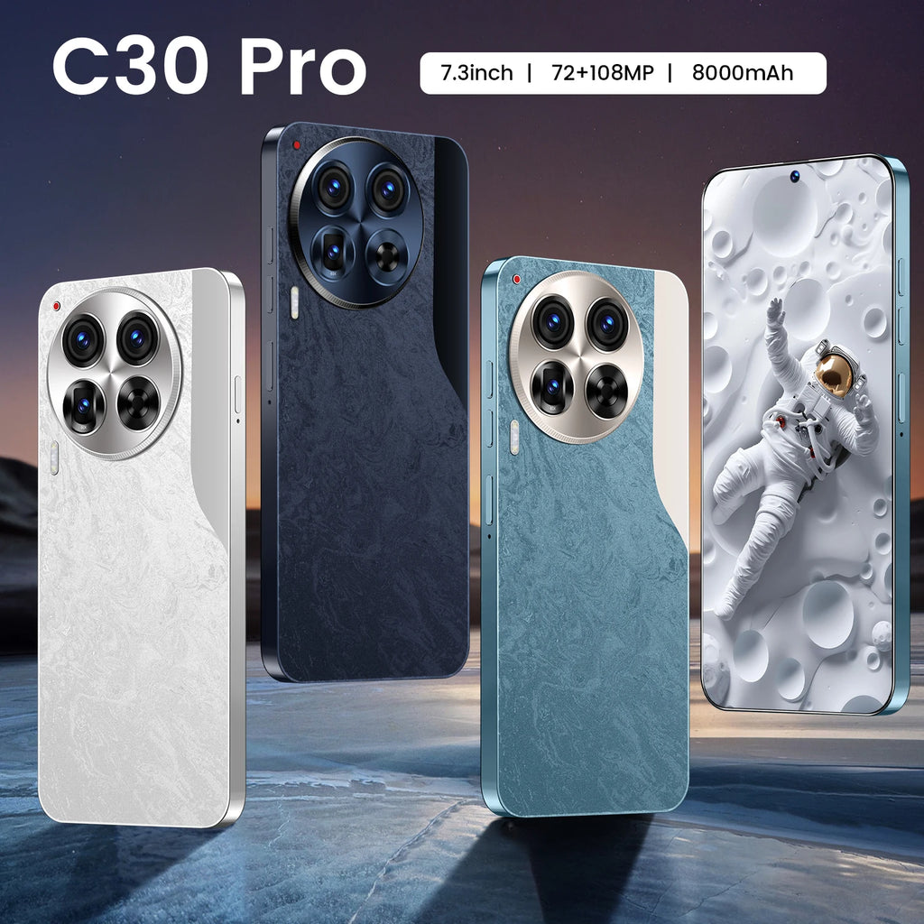Brand New C30 Pro Original 7.3Inch Android 13 Phone 16GB + 1TB 72MP + 108MP Camon 30 Pro Mobile Phones