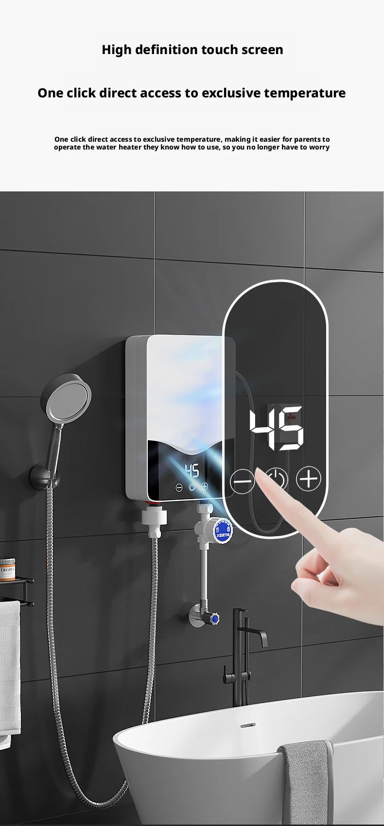 Household Small Shower Quick Heating Instant Water Heater, Constant Temperature Shower, Wall Mounted Water Heater