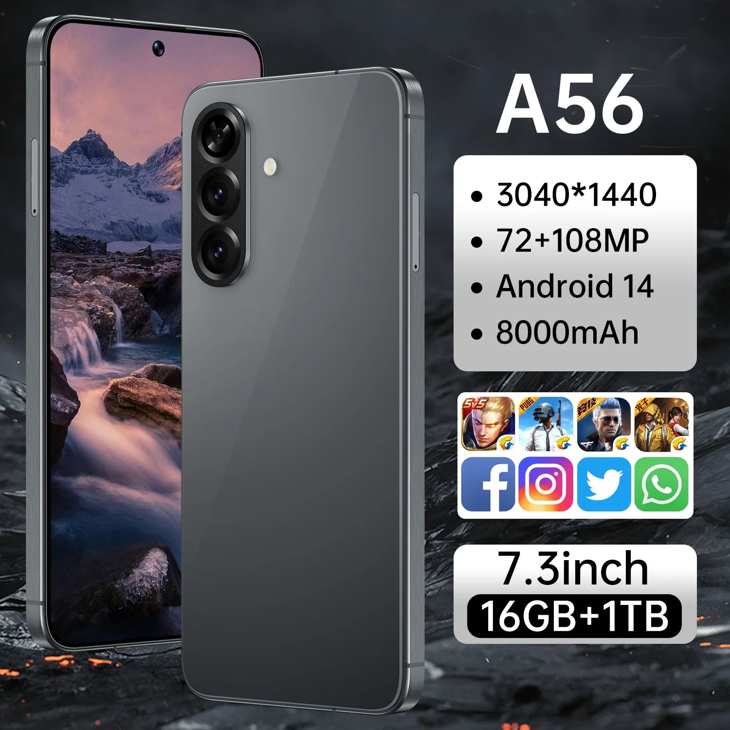 Original Phones A56 Smartphones for A56 8+256GB 5G Dual SIM Cellphone Mobile Phone