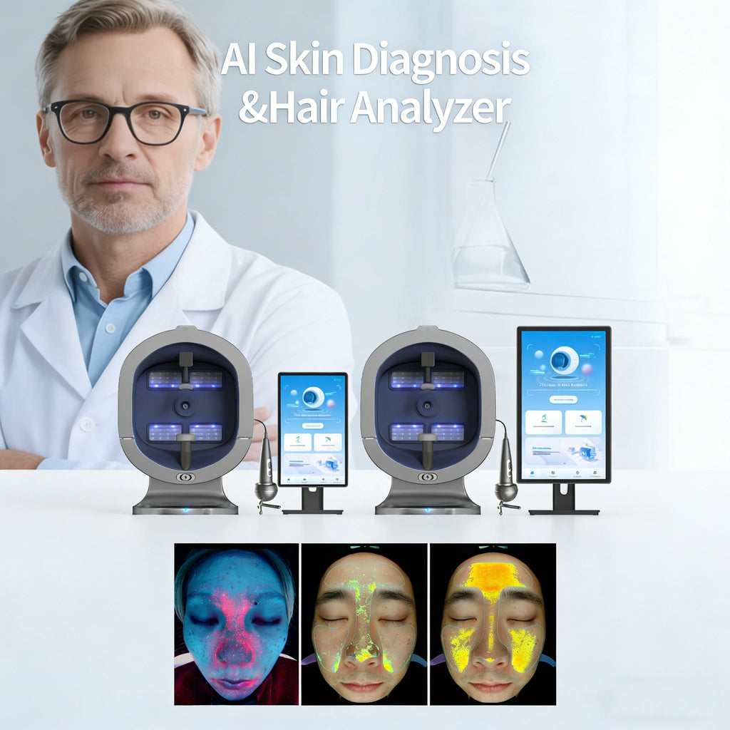 Professional Magic Mirror Skin Analyzer Camera AI 3D Scanner Face Scalp Health Analysis Multi Spectrum Skin Moisture Test