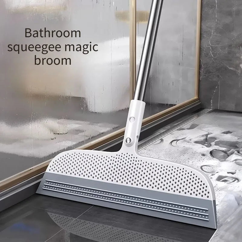 2 in 1 Silicone Removable Broom Floor Cleaning Squeegee Broom Magic Silicone Broom for Household Use