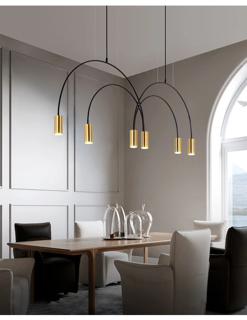 2021 New Restaurant Chandelier Light Luxury Nordic Dining Living Room Table Bar Minimalist Chandelier Simple Modern Light