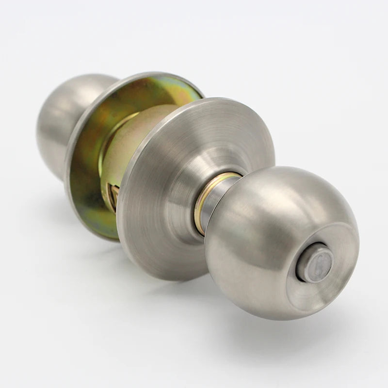 Cylindrical Knob Spherical Lock 304 Stainless Steel Brushed Round Ball Deadbolt Interior Door Lock